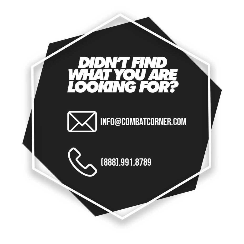 A photo with just text that says, “If you need helping finding what you need and if you have any questions, email us at info@combatcorner.com or call us at (888)-991-8789.”