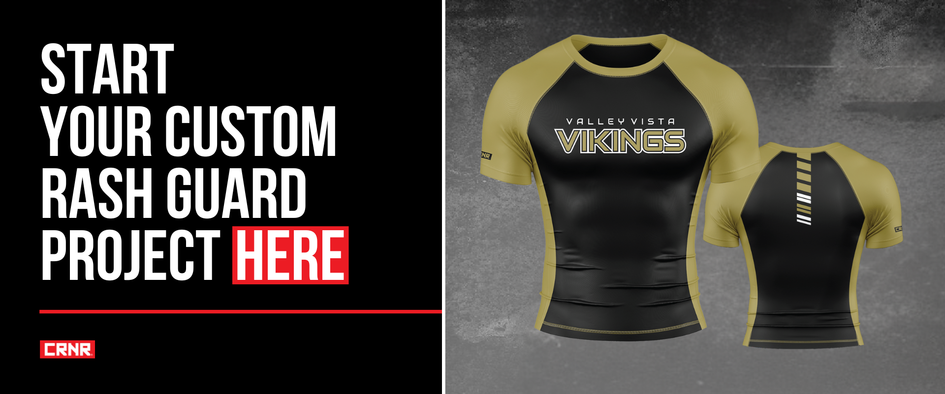 Call to Action image for Combat Corner's Custom Rash Guards Styleguide