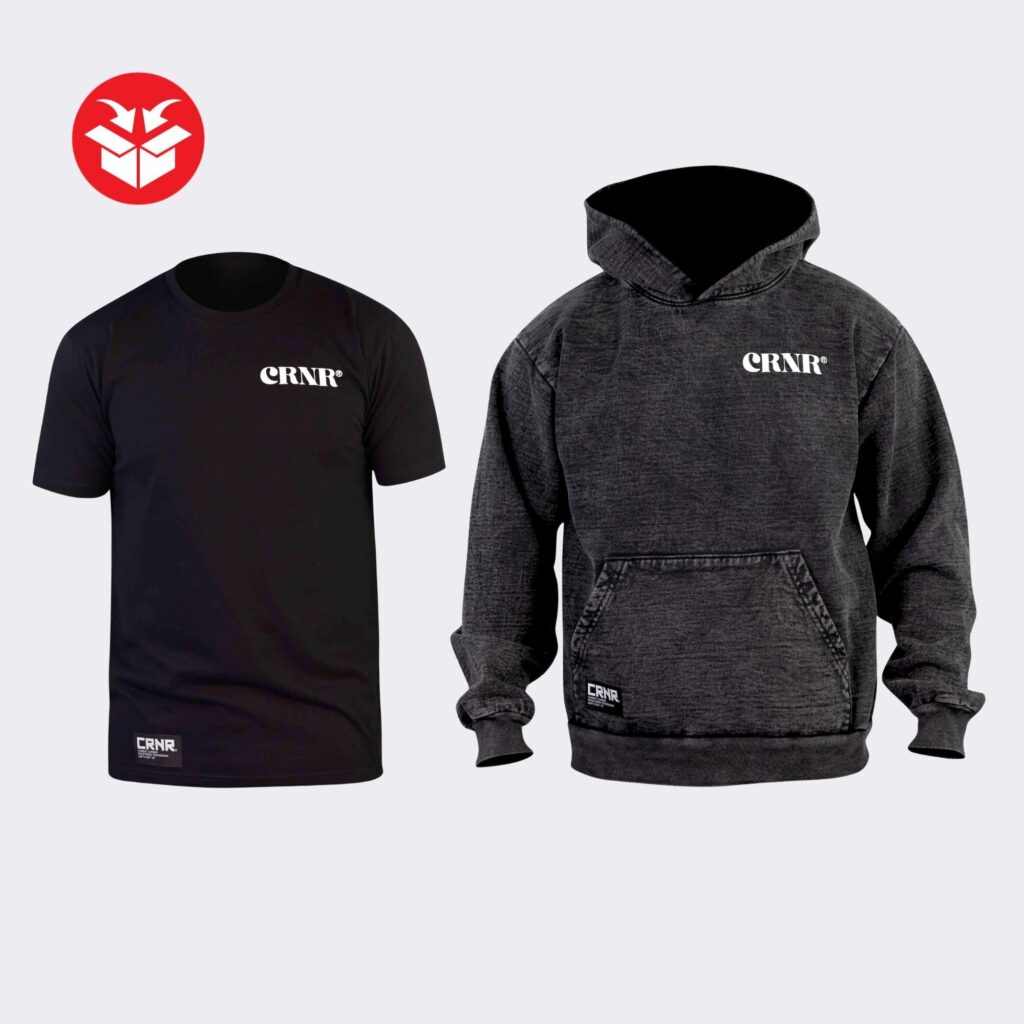 Photo of Combat Corner's Relic Bundle, which includes Combat Corner's Relic Mineral Washed Hoodie and Relic T-Shirt