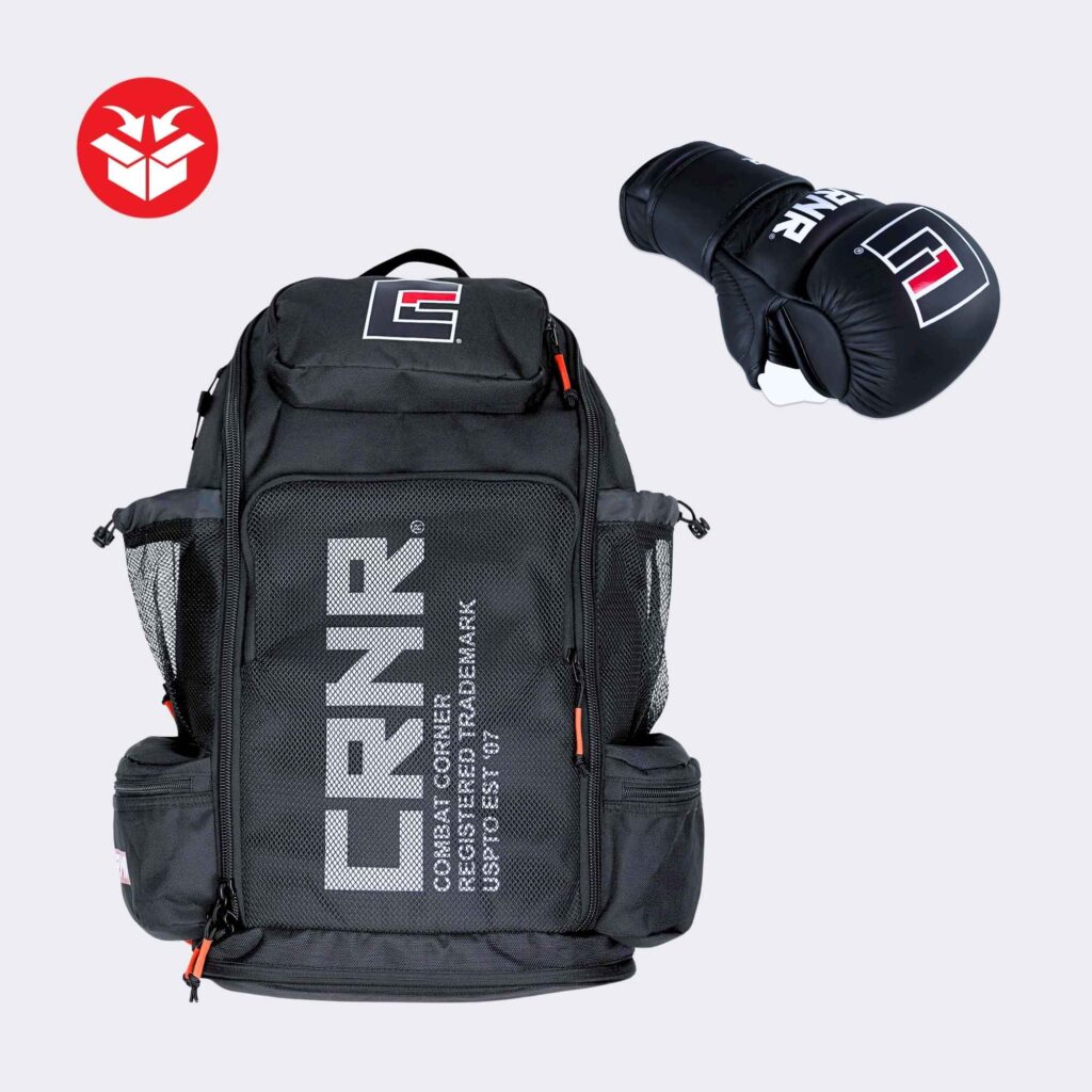 Photo of Combat Corner's Prime Travel Bundle, which includes Combat Corner's Prime MMA Gloves and Adapt Gear Bag