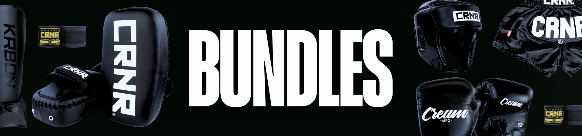 Photo for Combat Corner's Gear Bundles which includes HMIT, Cream, KRBON, and more boxing, Muay Thai, BJJ, and MMA gear.