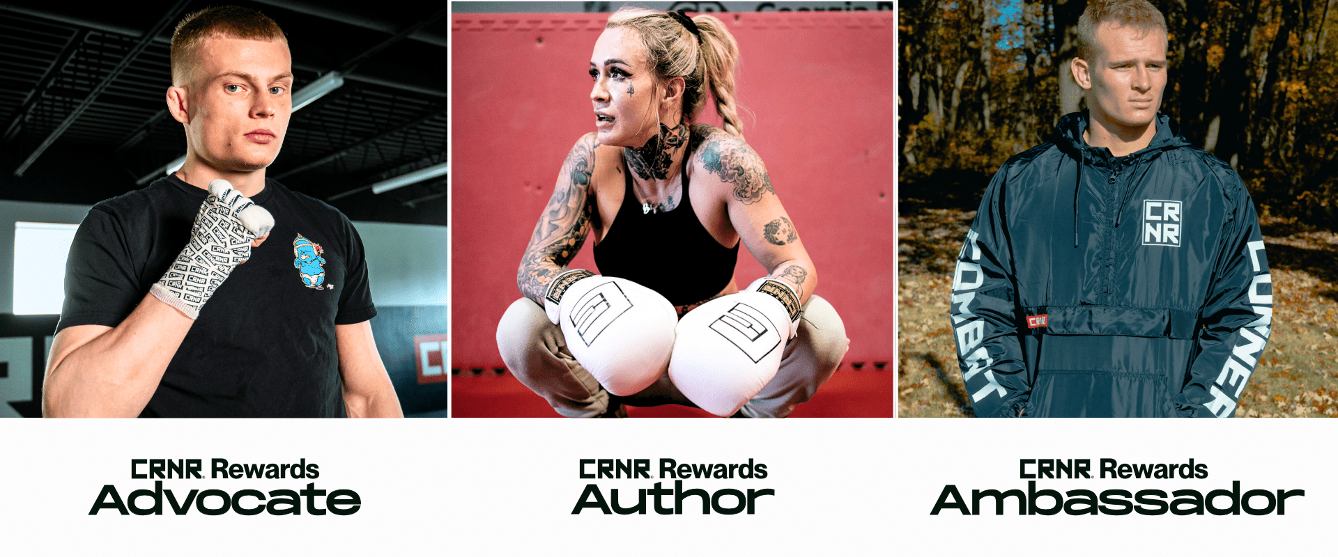 Photo for Combat Corner Rewards that shows the three different ways Members earn rewards.
