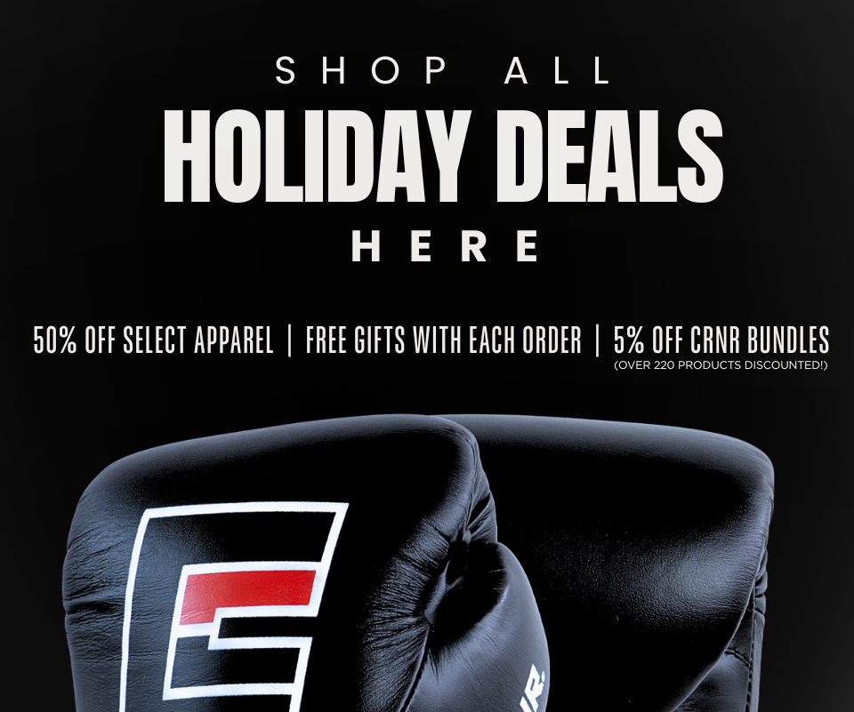 Photo for Combat Corner's holiday deals like 50% off select apparel, free gifts with every order, 5% off CRNR bundles.