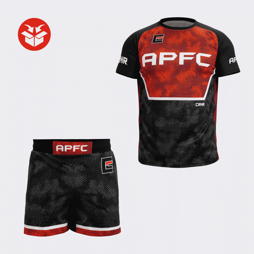 Photo of Combat Corner's APFC Tech Bundle, which includes APFC Tech Top and Fight Shorts